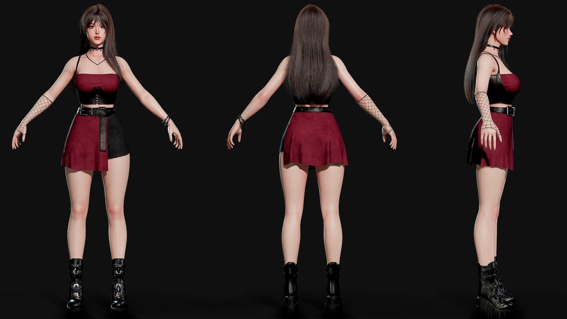 K-POP SERIES Ryu - Game Ready Low-poly 3D model_17
