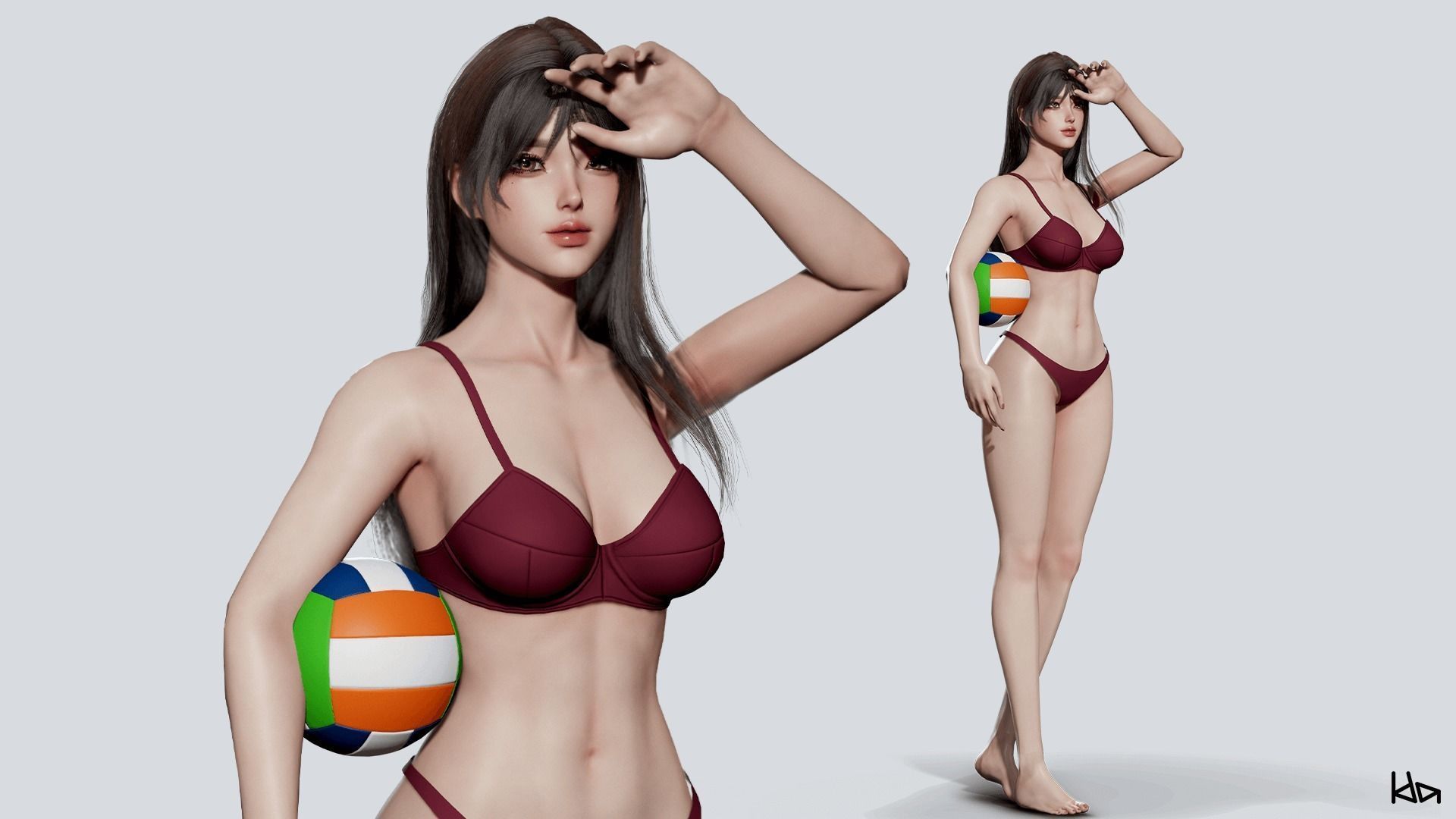 K-POP SERIES Ryu - Game Ready Low-poly 3D model_8