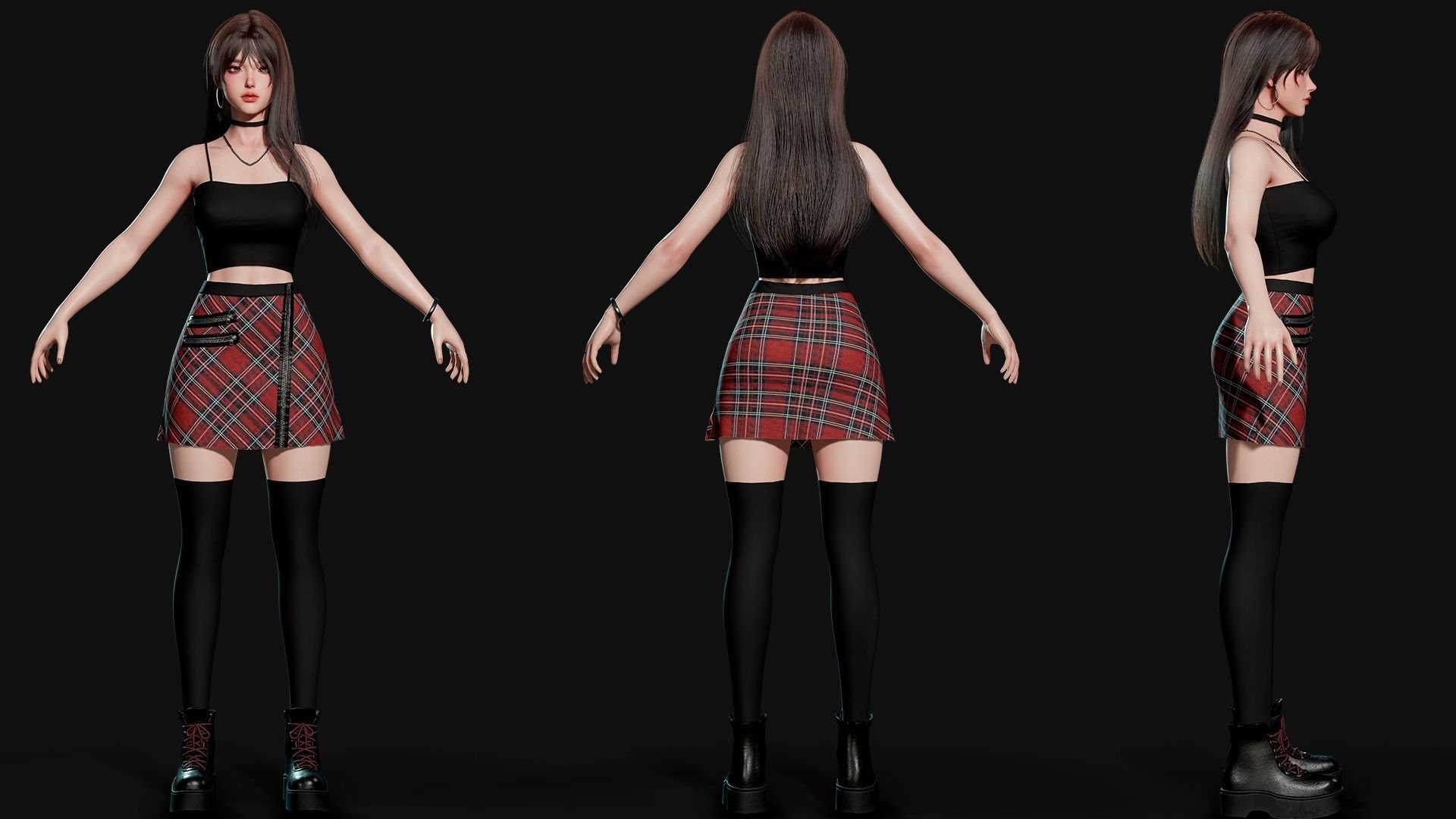 K-POP SERIES Ryu - Game Ready Low-poly 3D model_15