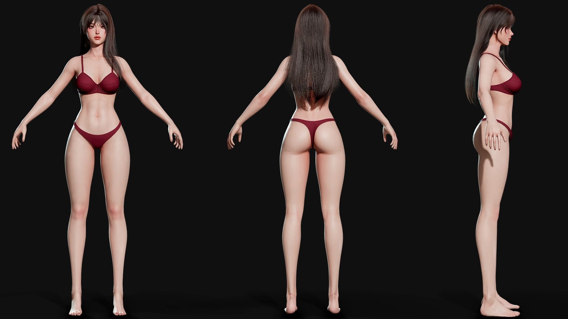 K-POP SERIES Ryu - Game Ready Low-poly 3D model_16