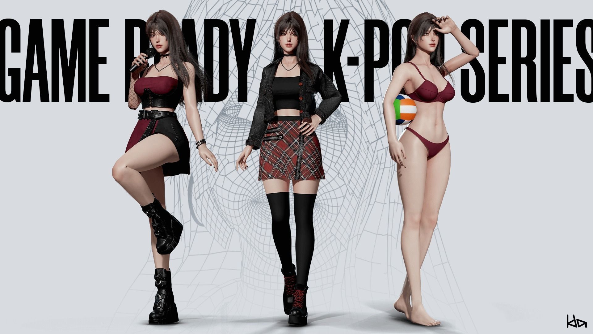 K-POP SERIES Ryu - Game Ready Low-poly 3D model_3
