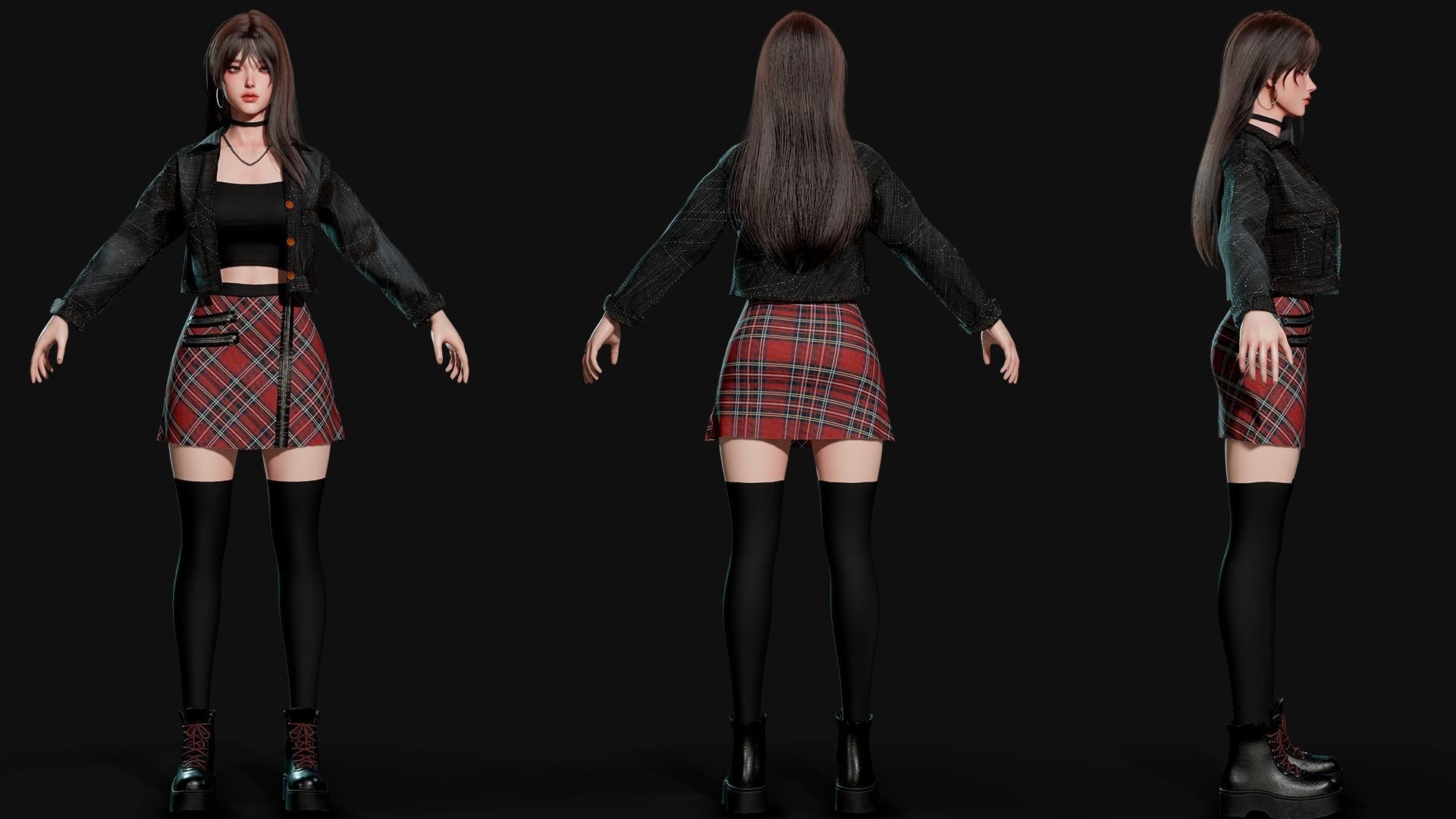 K-POP SERIES Ryu - Game Ready Low-poly 3D model_14