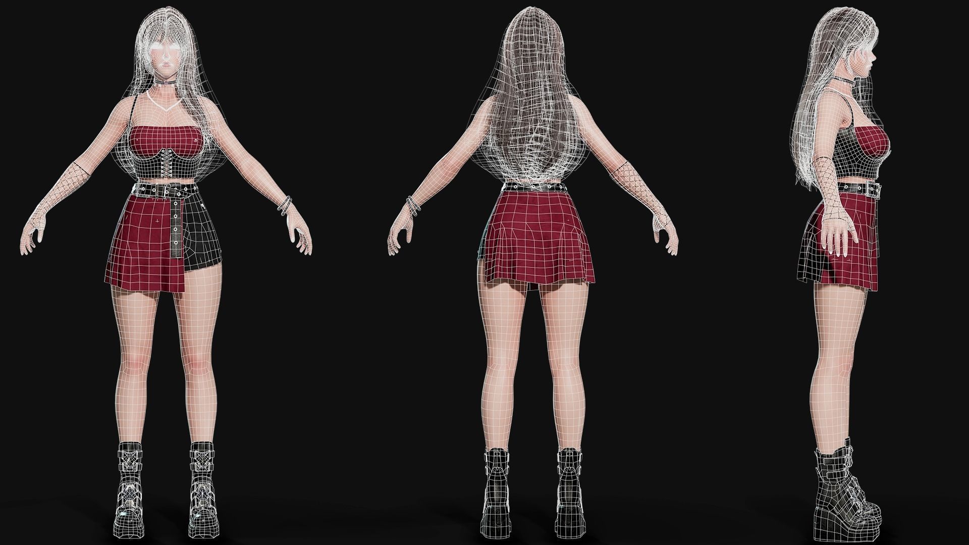 K-POP SERIES Ryu - Game Ready Low-poly 3D model_18