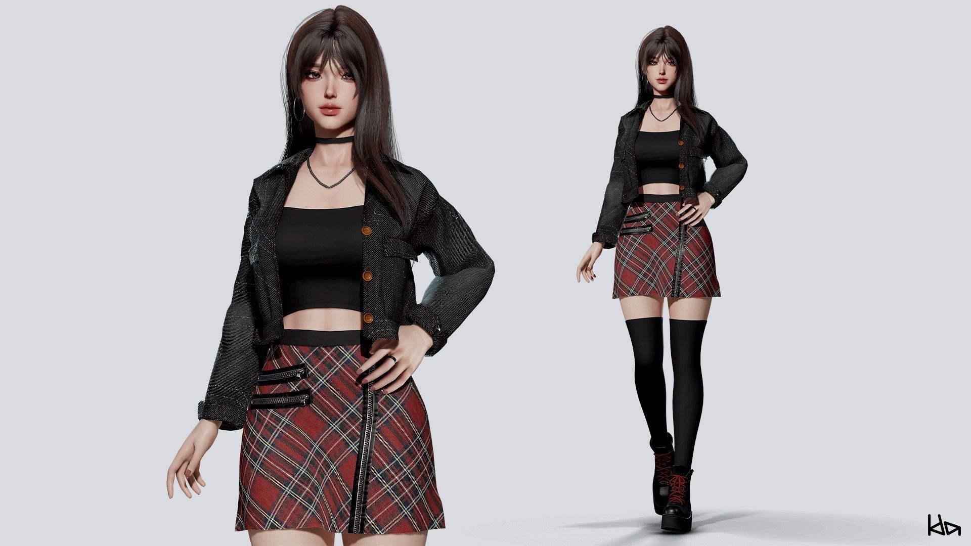 K-POP SERIES Ryu - Game Ready Low-poly 3D model_7