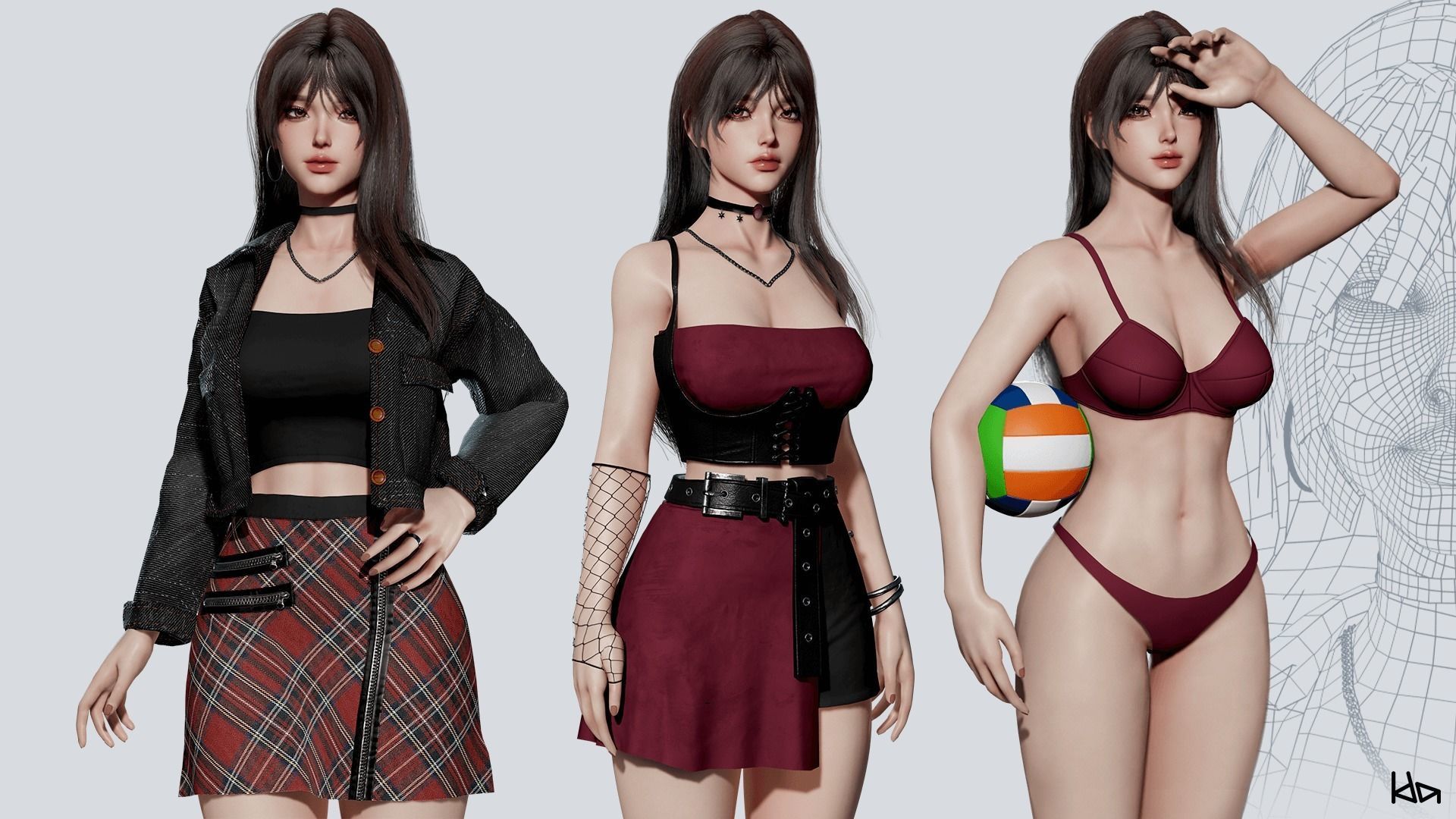 K-POP SERIES Ryu - Game Ready Low-poly 3D model_2