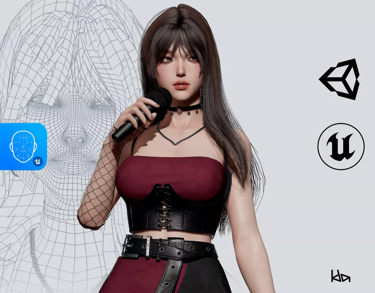 K-POP SERIES Ryu - Game Ready Low-poly 3D model_0
