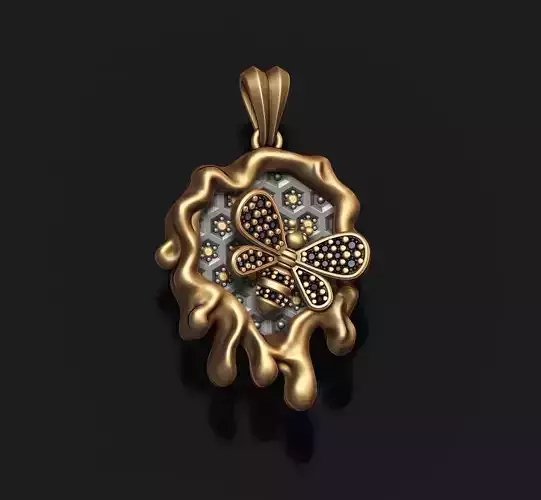 bee honey pendant 3D print model