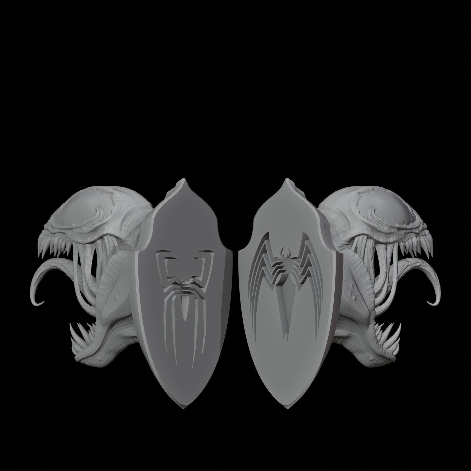 Marvel Venom Head Hunting Trophy Printable STL 3D print model_1