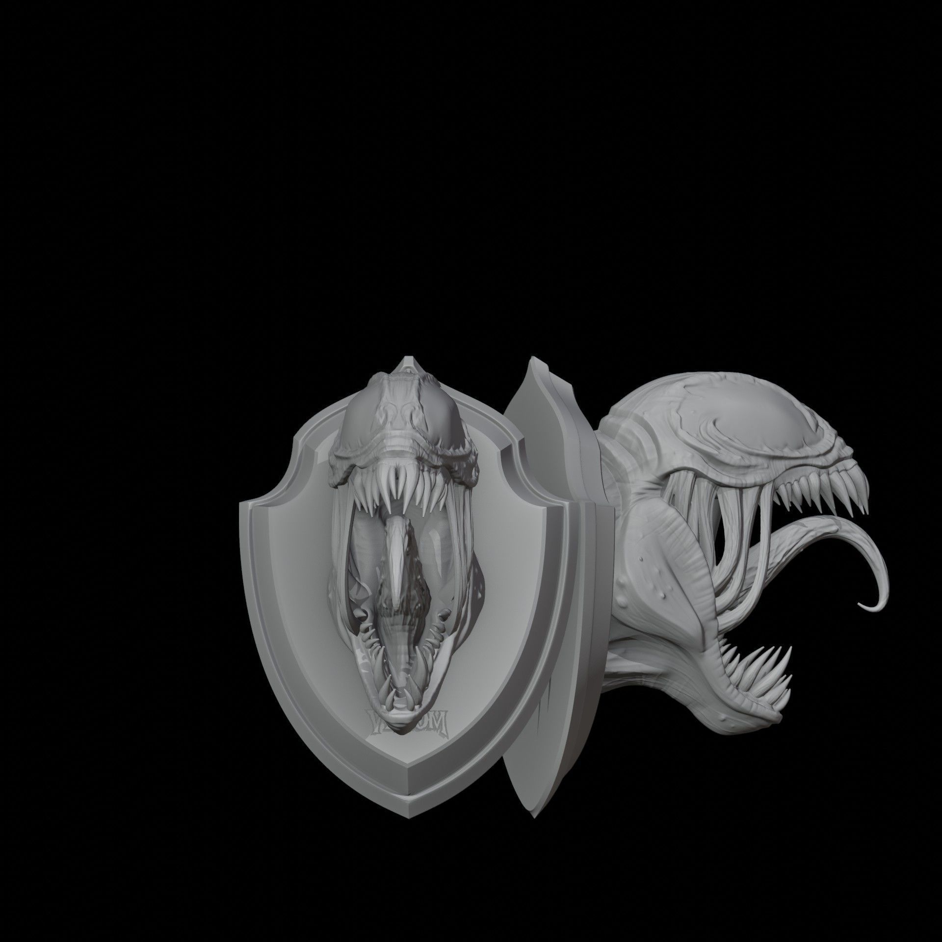 Marvel Venom Head Hunting Trophy Printable STL 3D print model_2