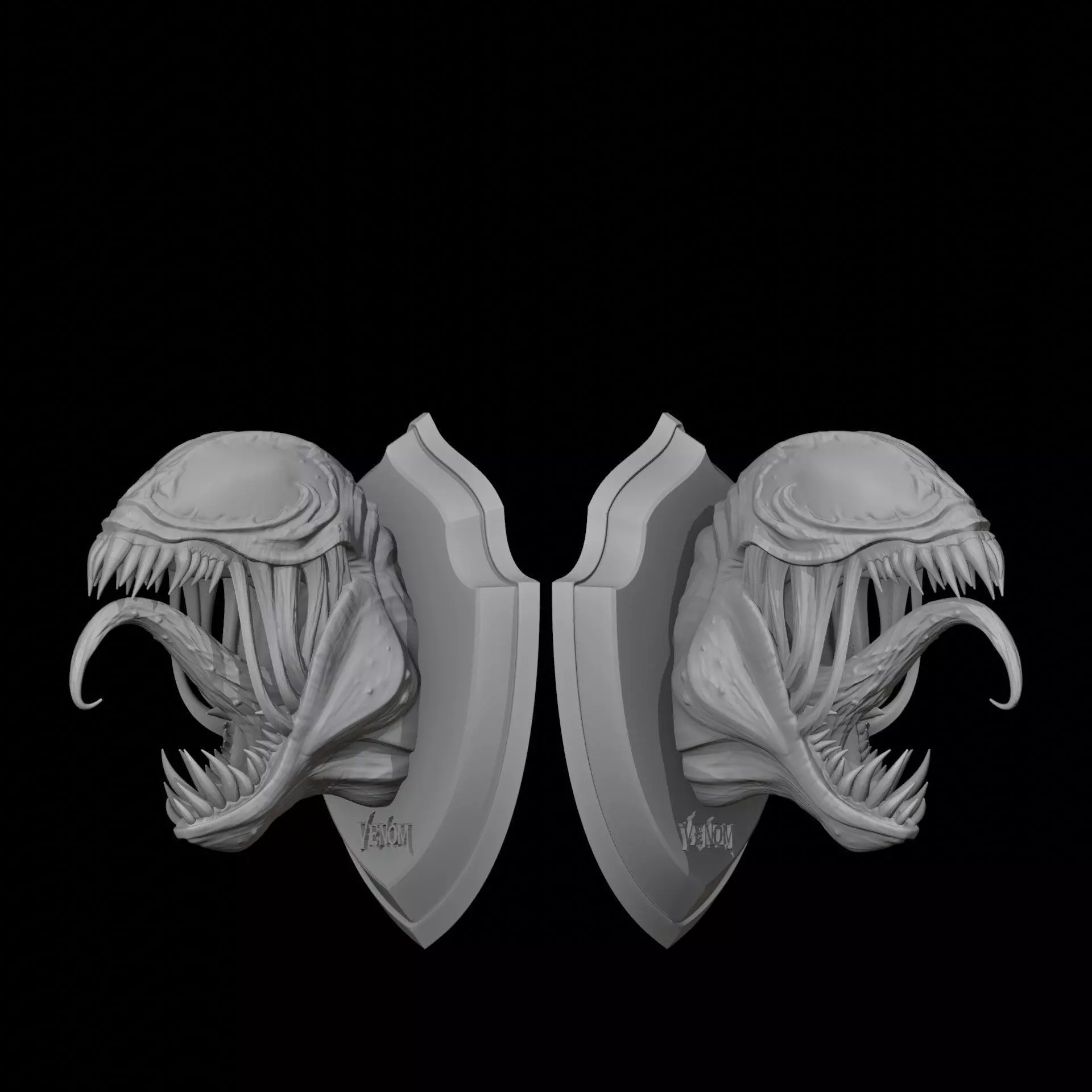 Marvel Venom Head Hunting Trophy Printable STL 3D print model_0
