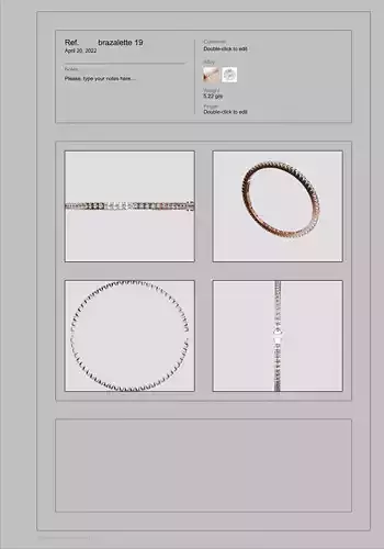 Bracelet rose gold diamond bangle 3D print model