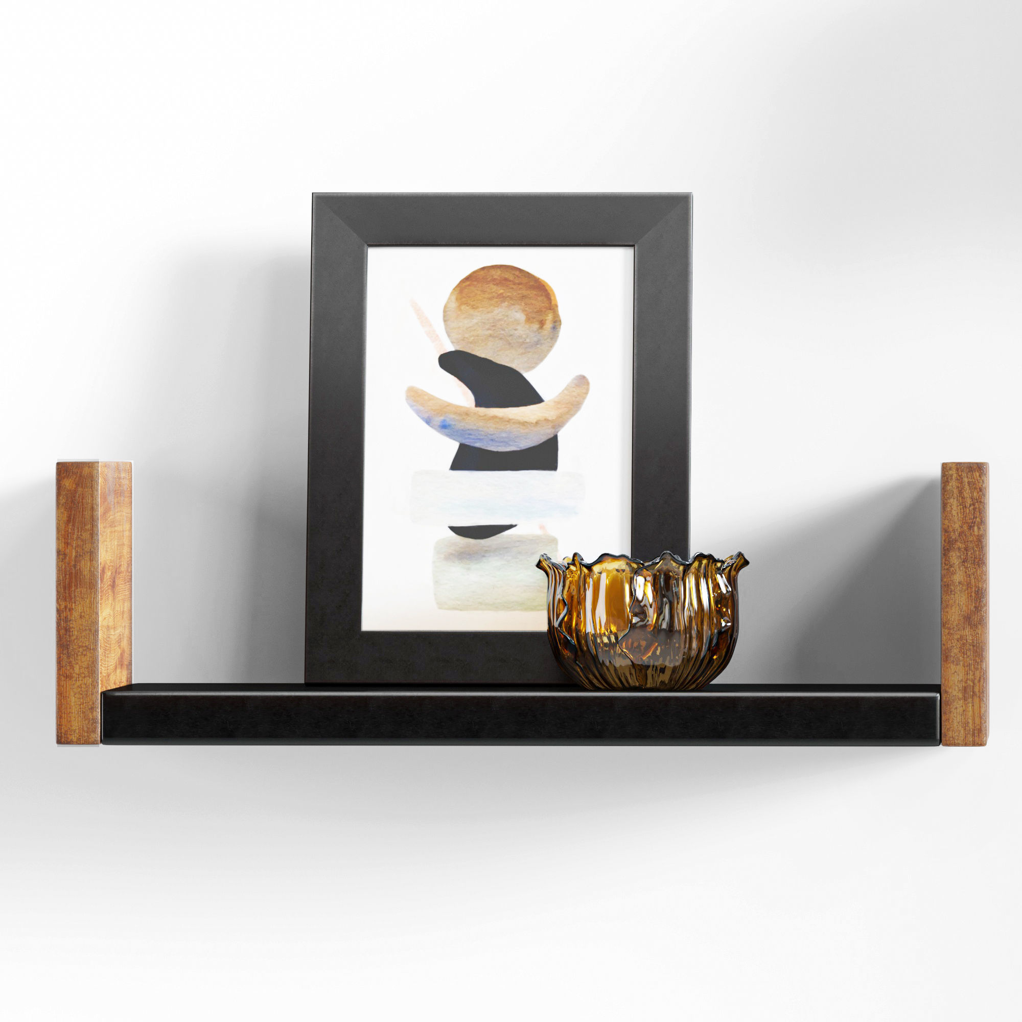 Hallway basket with shoes and plant 3D model_5