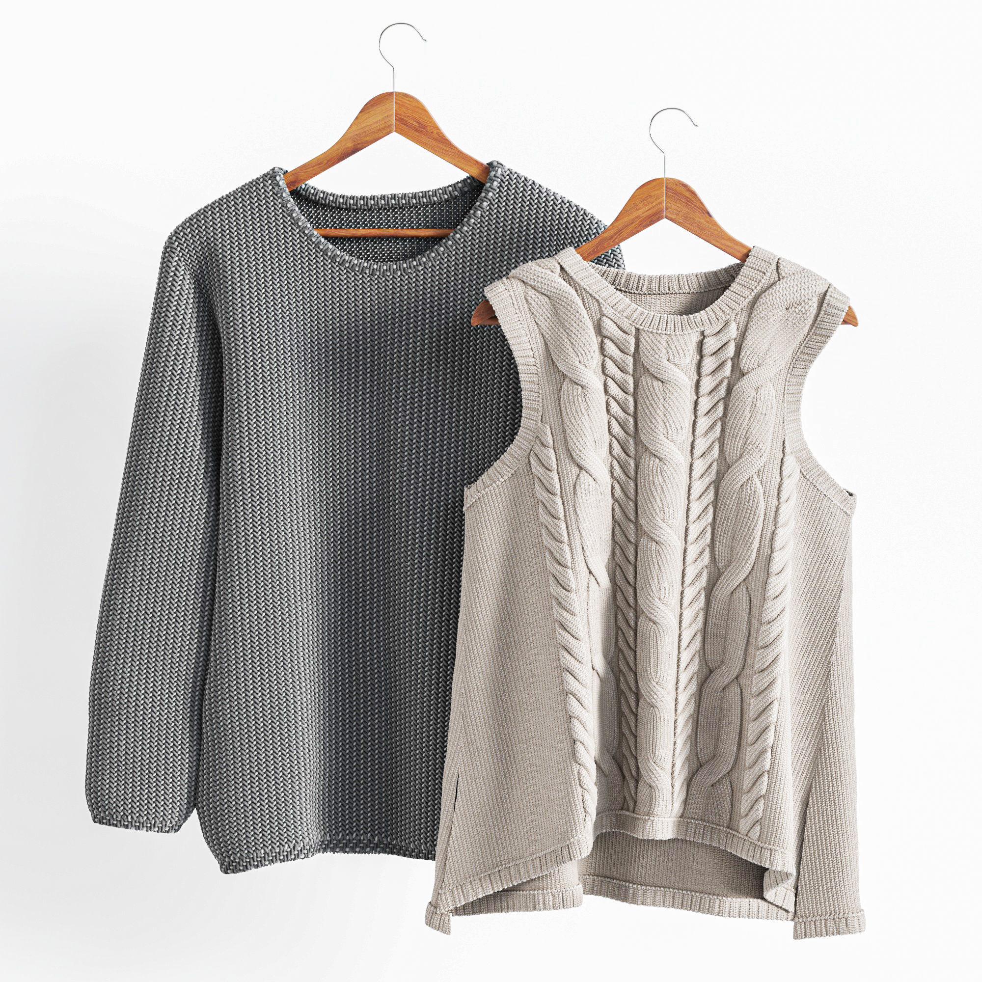 Hallway basket with shoes and plant 3D model_10