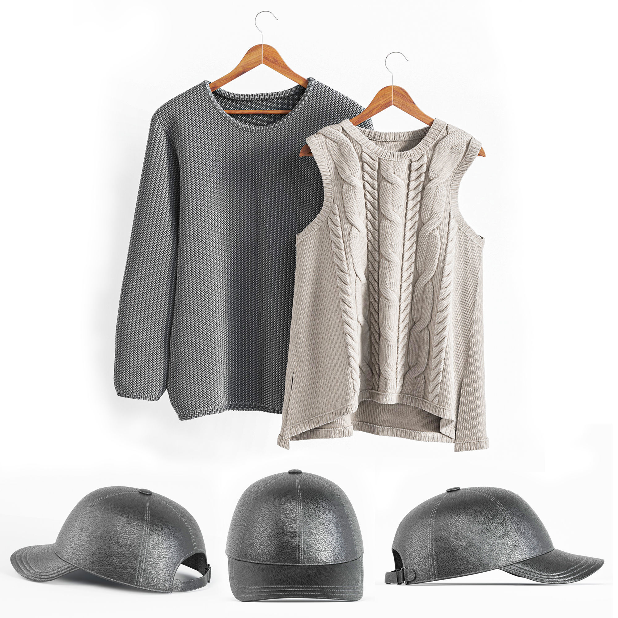 Hallway basket with shoes and plant 3D model_12