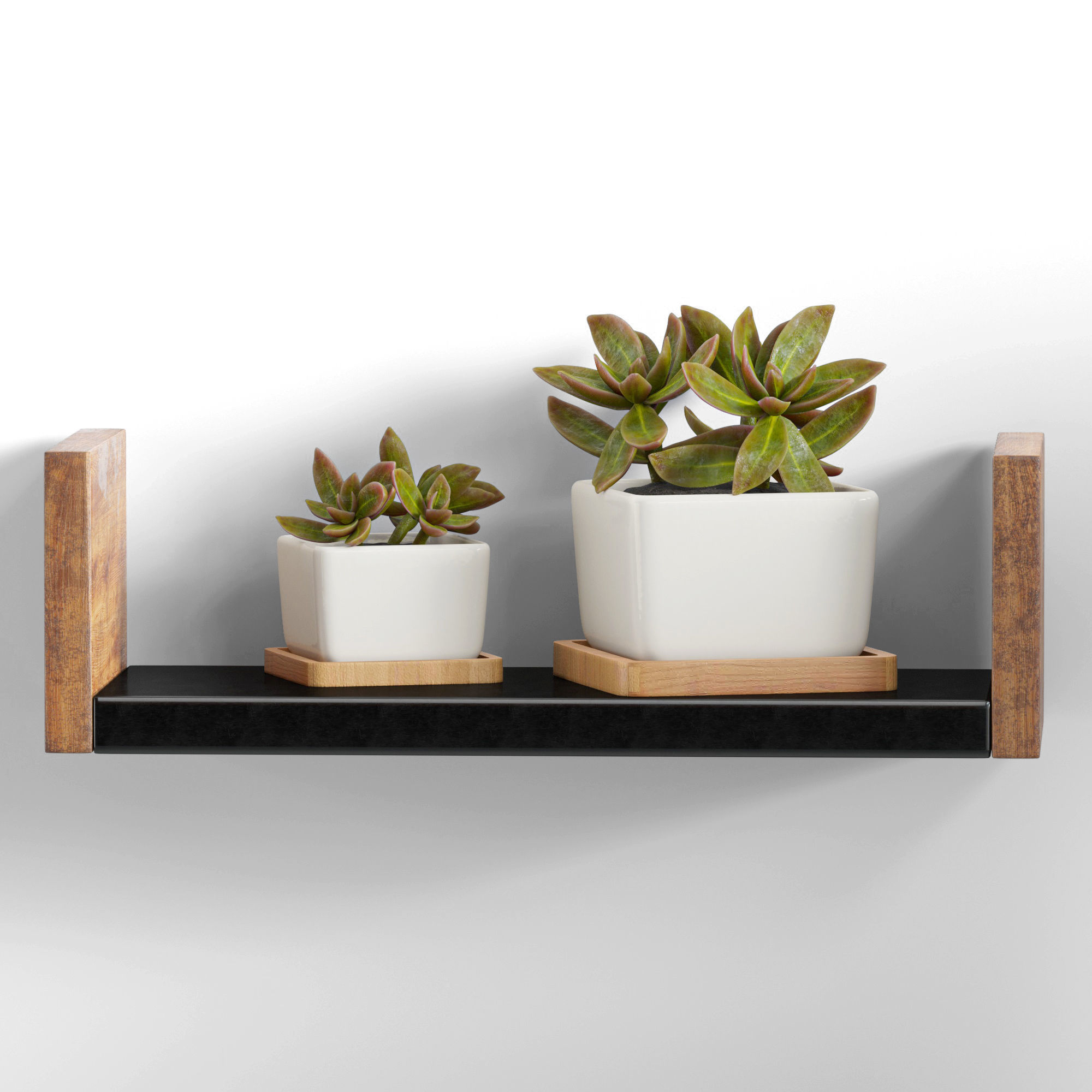 Hallway basket with shoes and plant 3D model_6