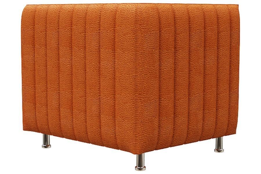 Sofa set two orange upholstered chairs Low-poly 3D model_9