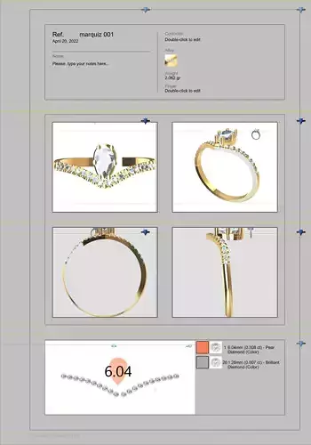 Engagement Marquiz ring 3D print model