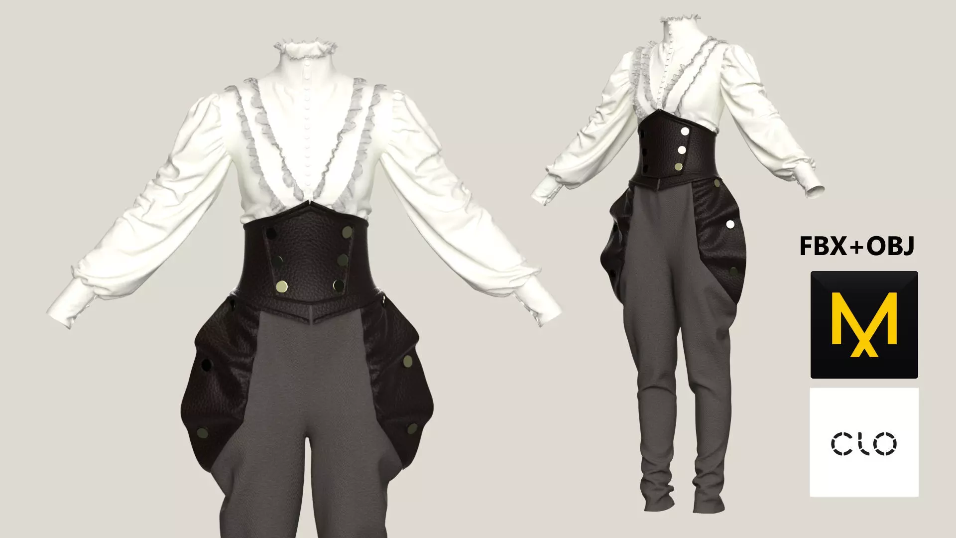 Female Fantasy Outfit Marvelous Designer 3D model
