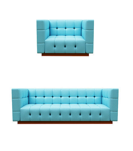 Sofa set armchair Low-poly 3D model