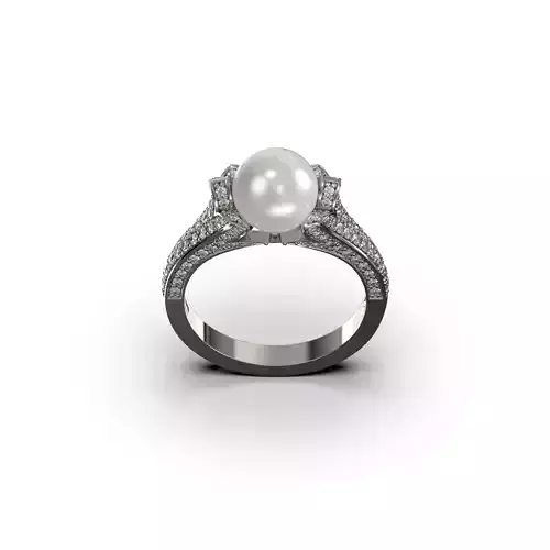 Pearl Diamond Ring 3D print model