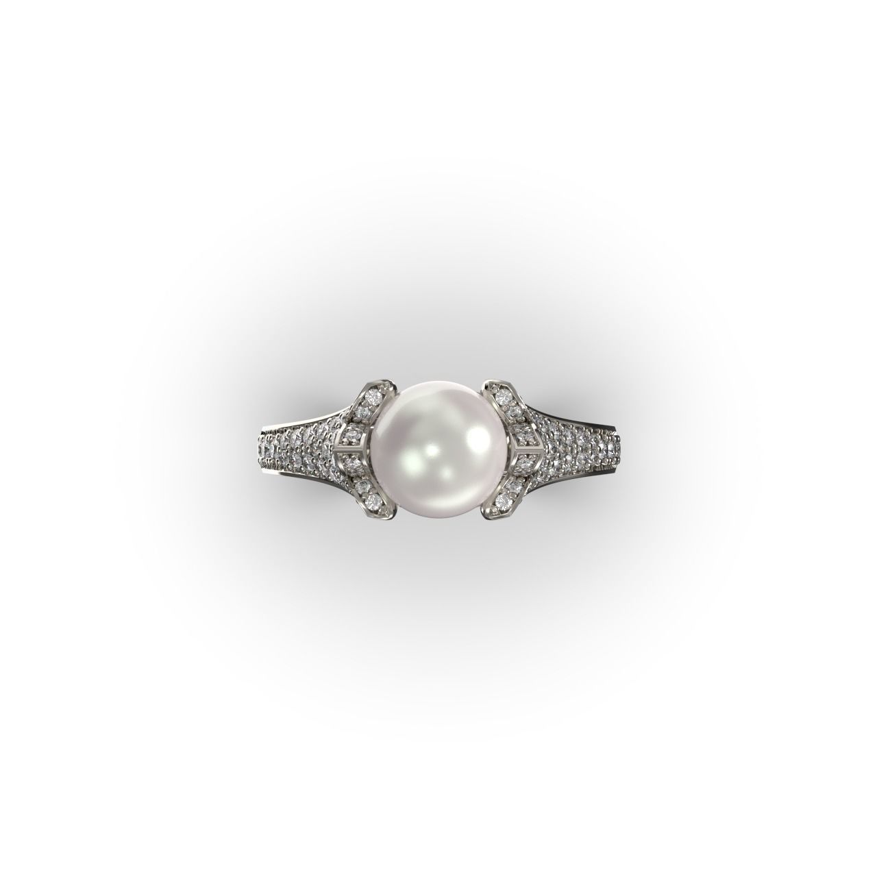 Pearl Diamond Ring 3D print model_6