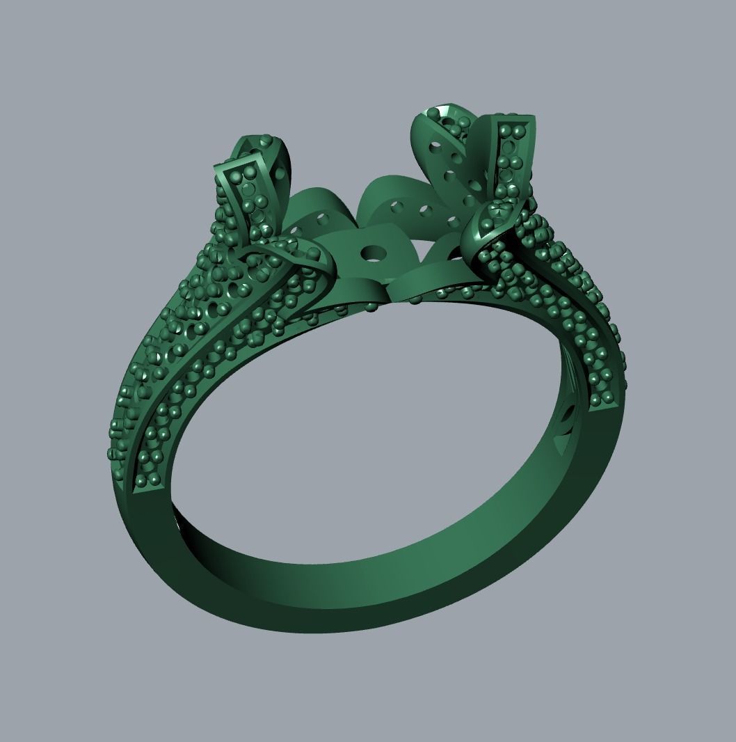 Pearl Diamond Ring 3D print model_14