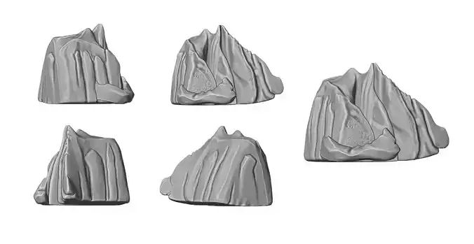 Stone 3 3D print model four rocks