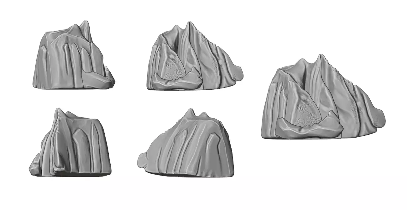 Stone 3 3D print model four rocks 3D print model