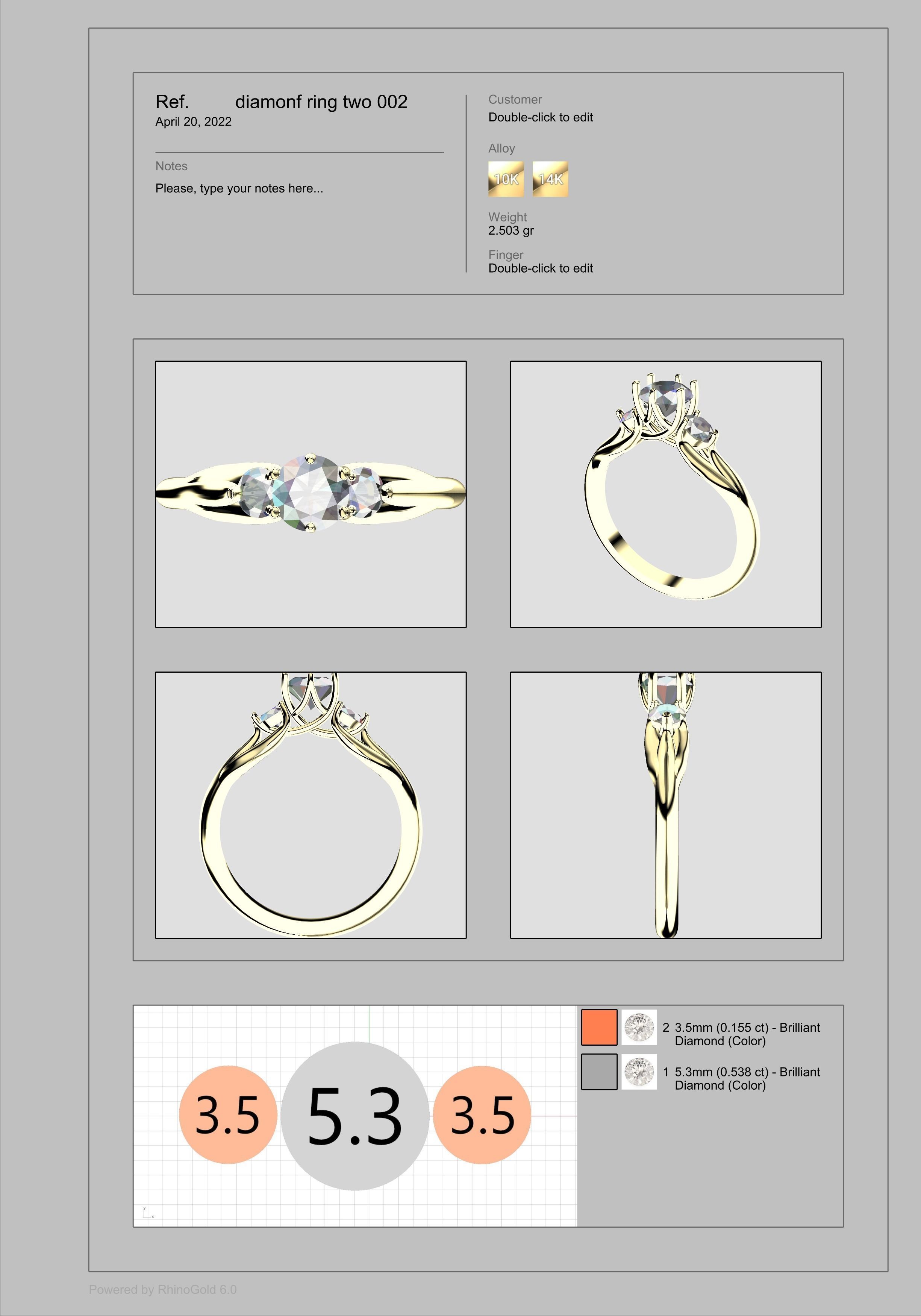 Diamon Ring 3D print model_1