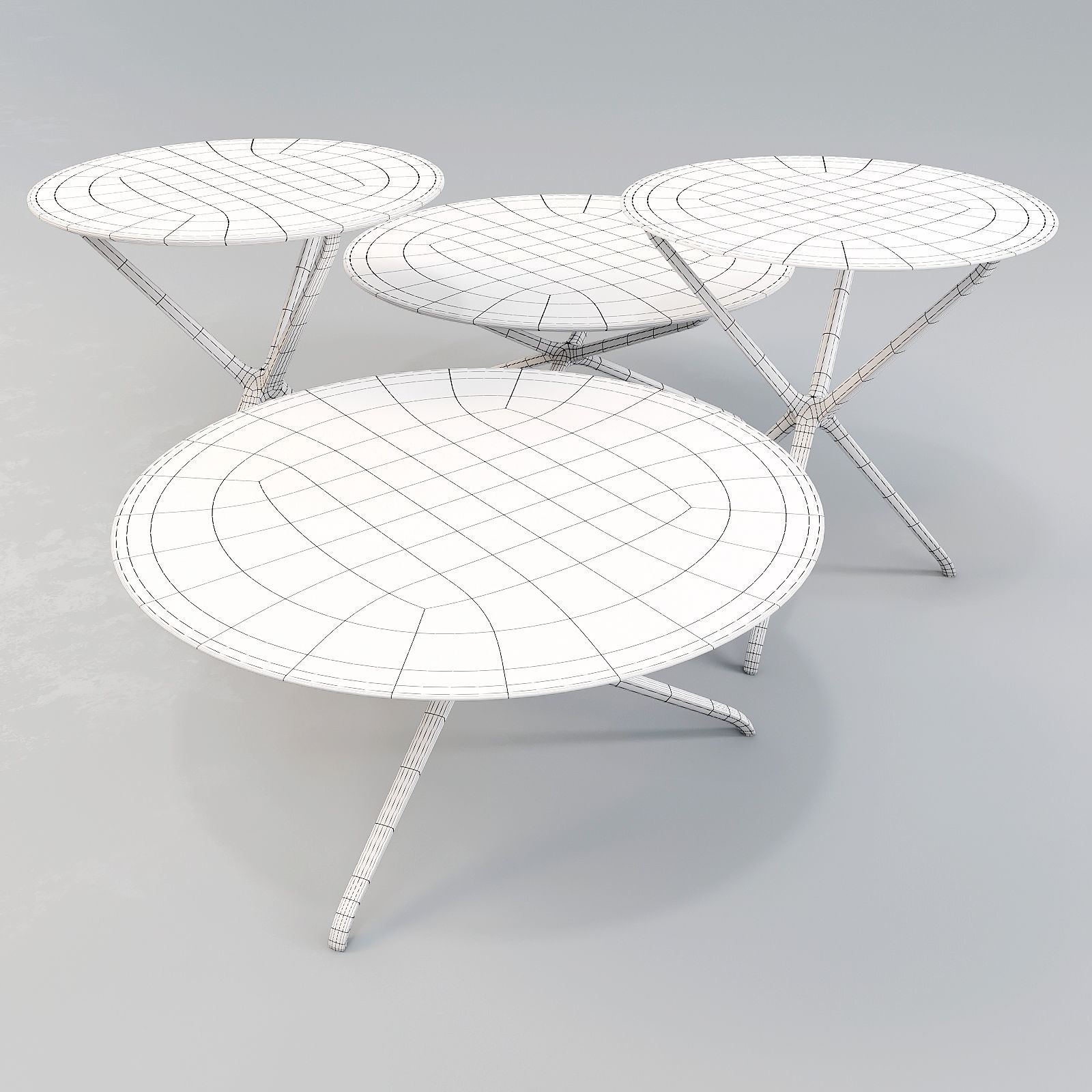 Ceccotti Collezioni Croix de Bois - Coffee Tables Set 01 3D model_2