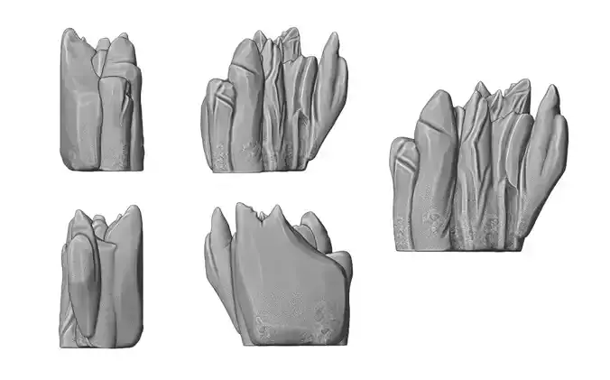 Stone 4 3D print model set of four plastic claws