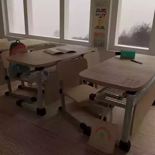 Blender class room Low-poly 3D model