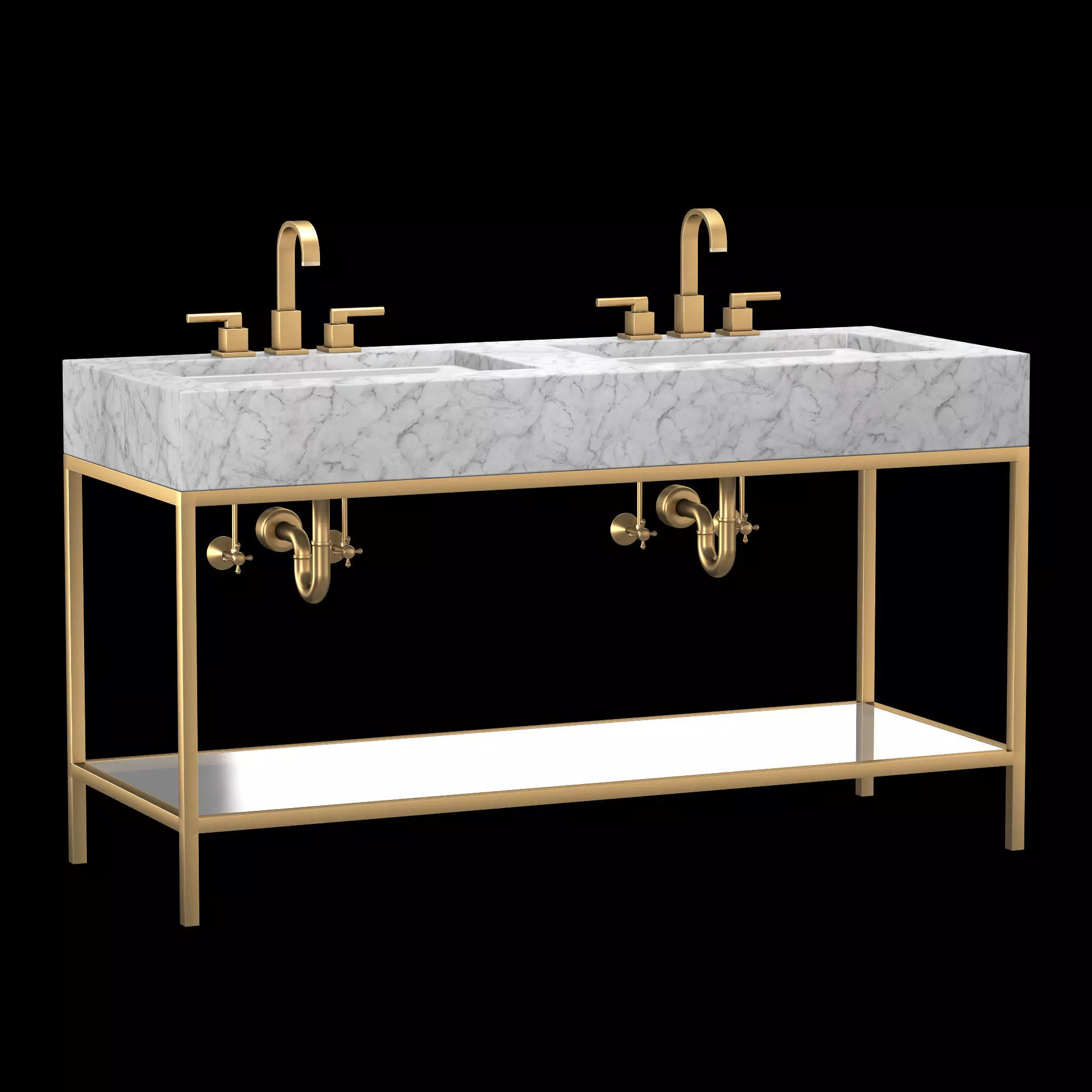 HUDSON METAL DOUBLE WASHSTAND 3D model_0