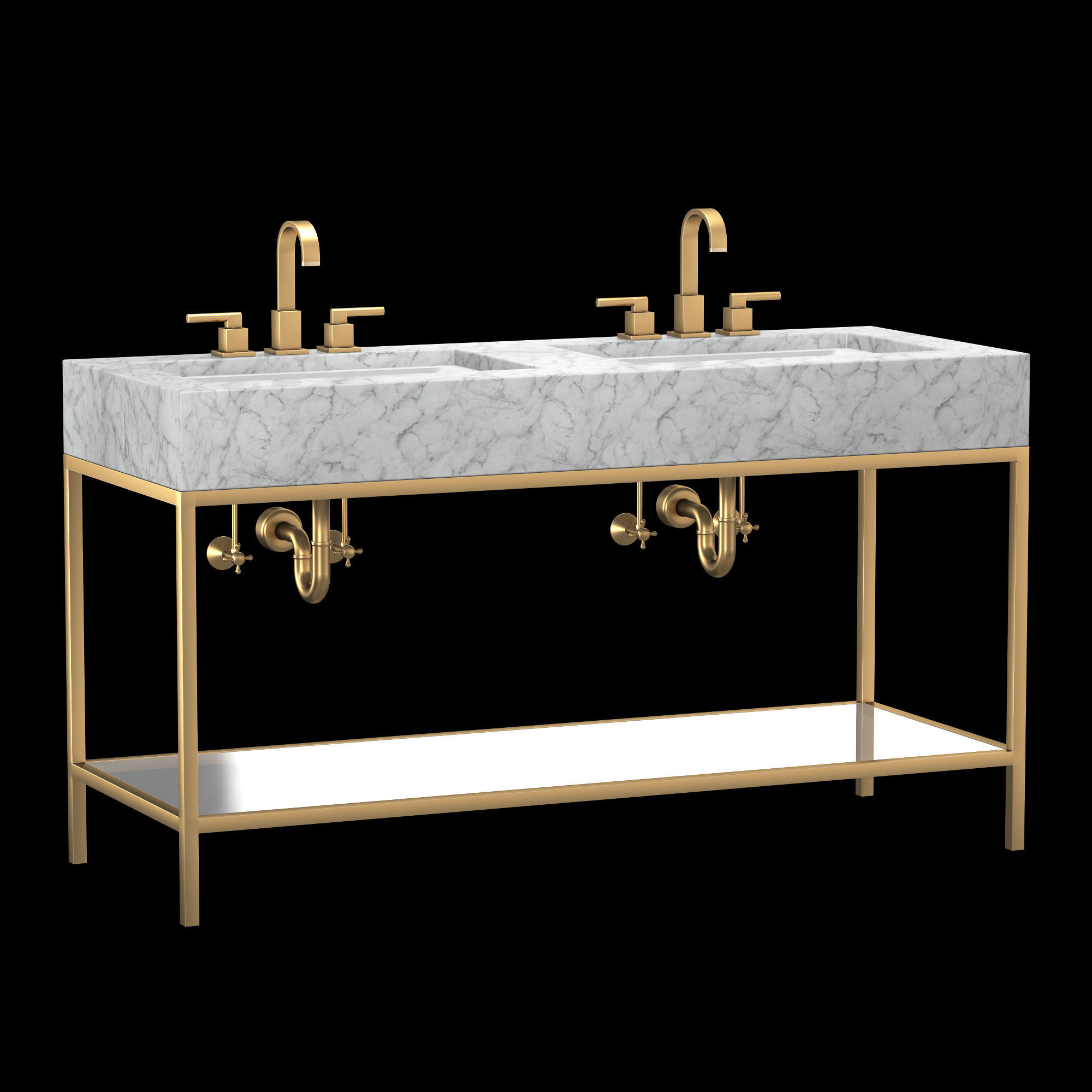 HUDSON METAL DOUBLE WASHSTAND 3D model_1
