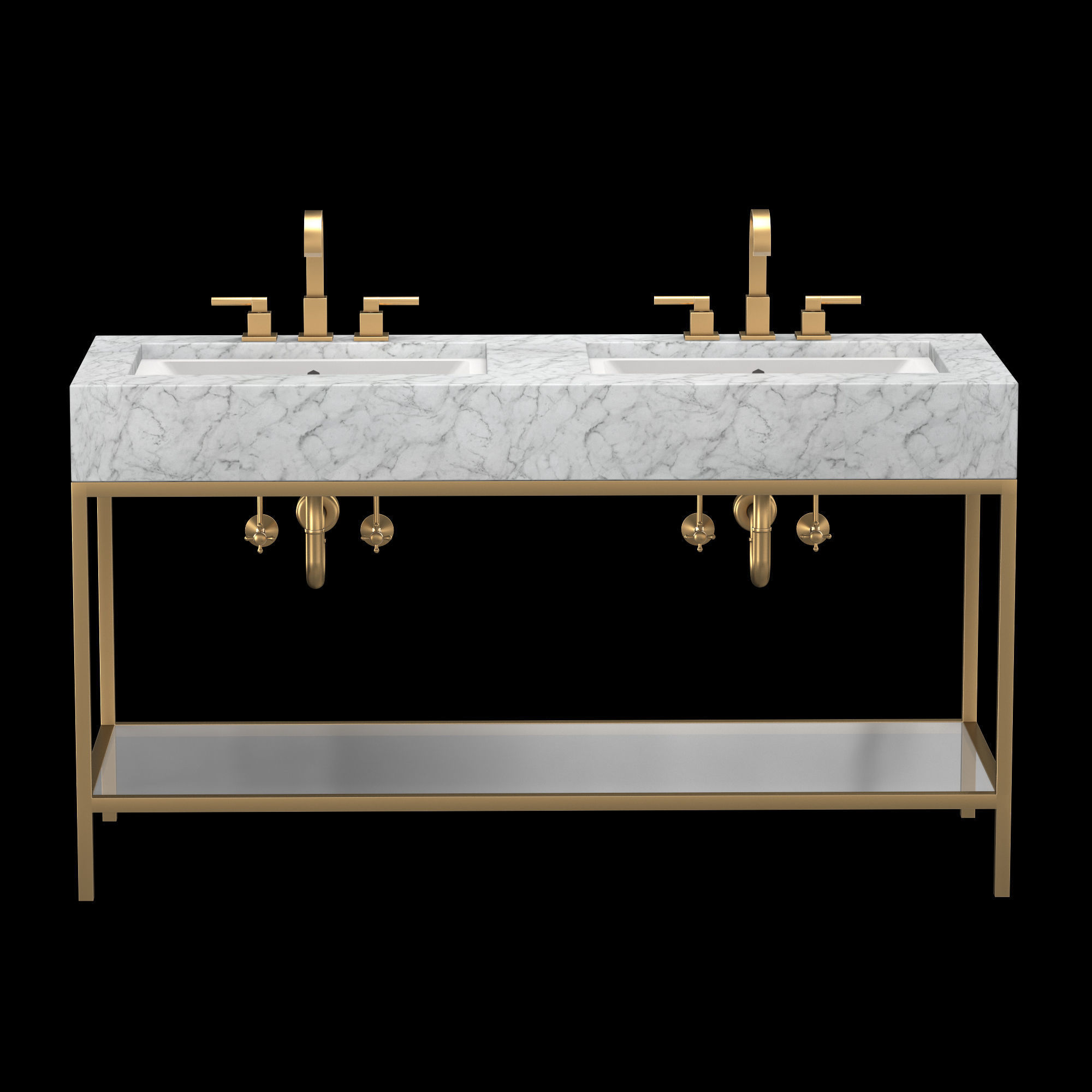 HUDSON METAL DOUBLE WASHSTAND 3D model_2