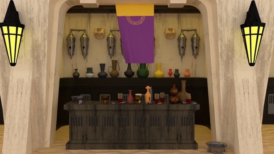 Ralph McQuarries Bazaar  - Set 2 - Shops 1-12 scale 3D print model_33