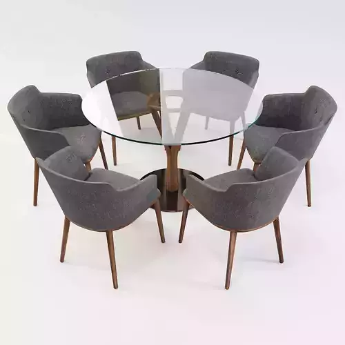 Dining Set Porada - Celine Chair and Timber Table