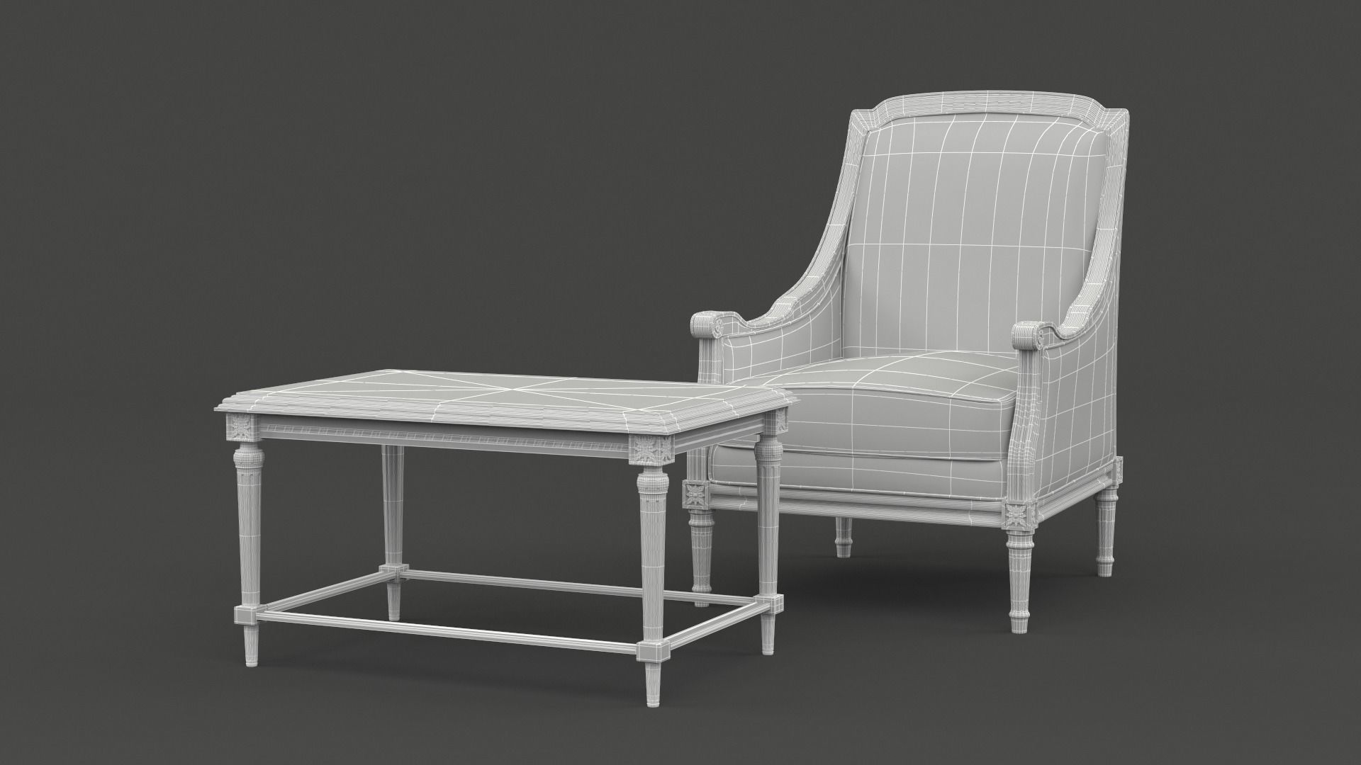 Classic Armchair 3D model_10