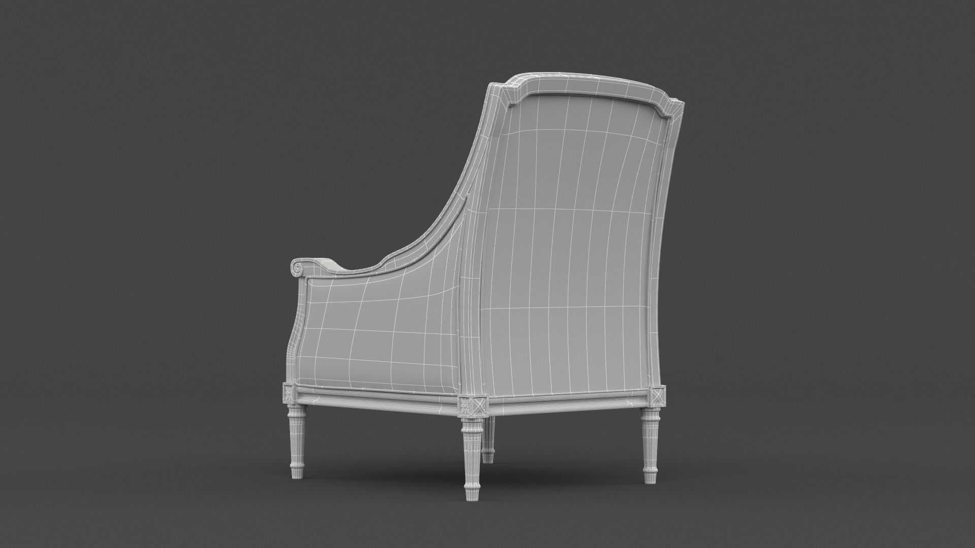 Classic Armchair 3D model_14