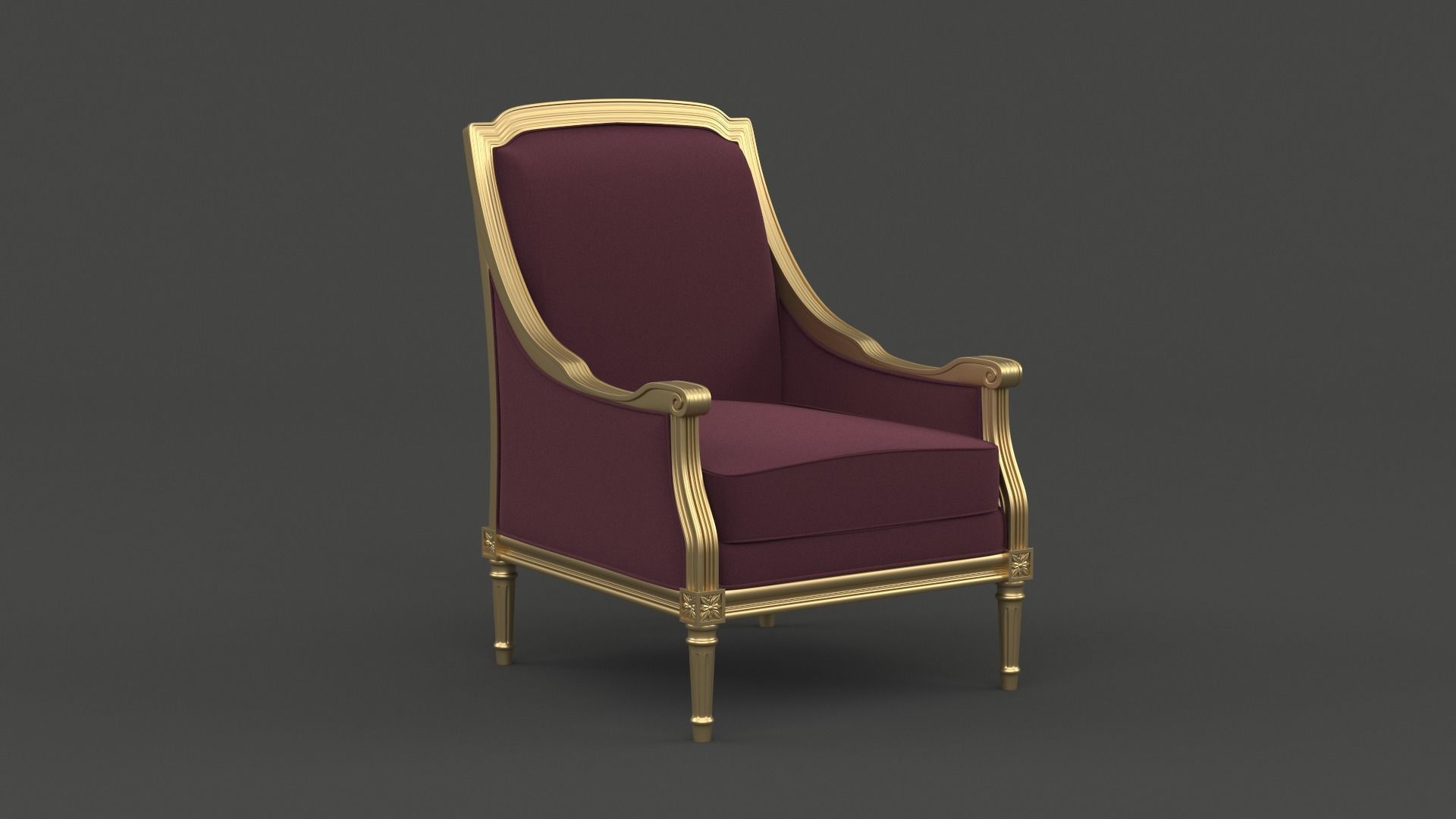 Classic Armchair 3D model_5