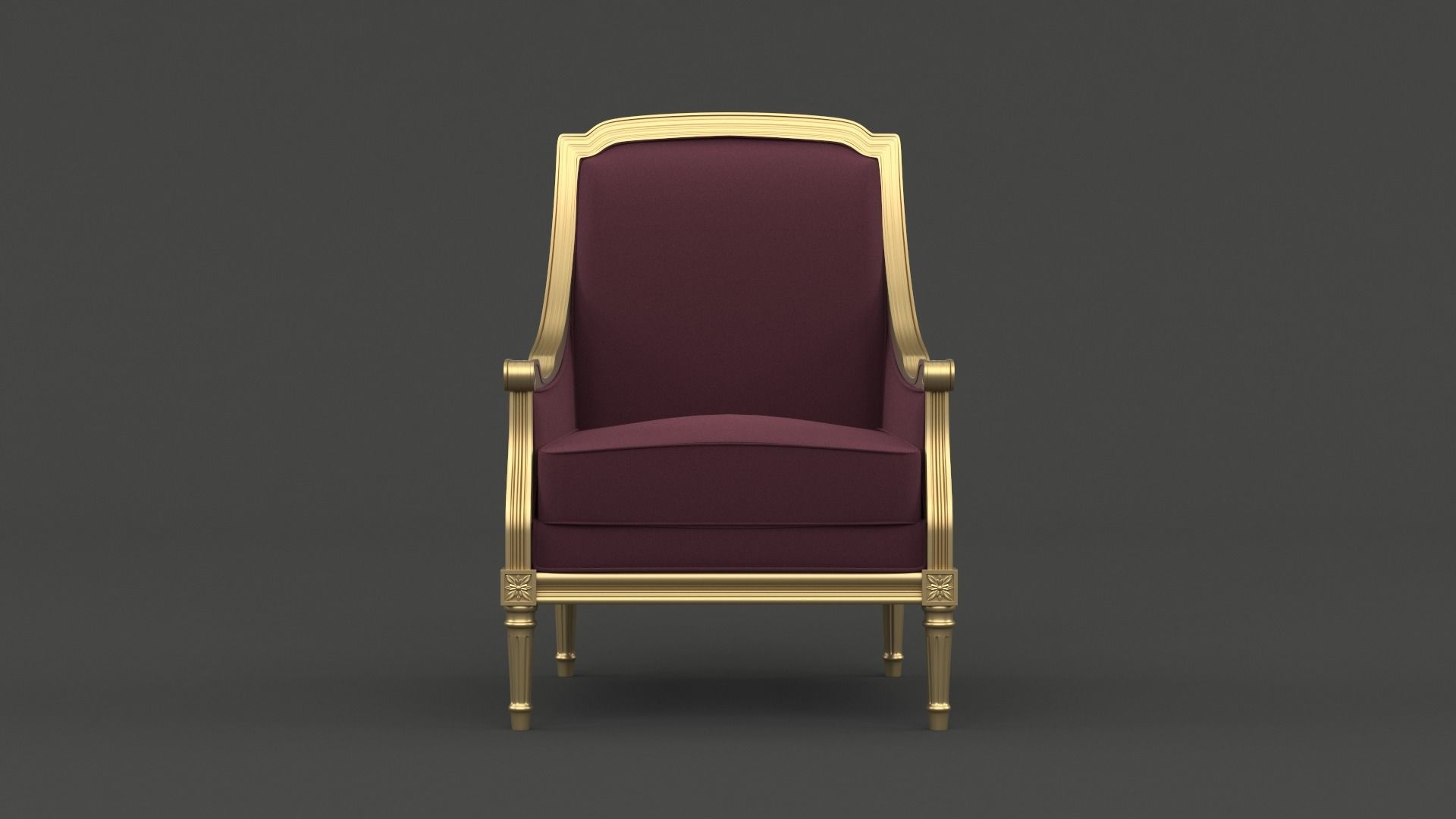 Classic Armchair 3D model_1
