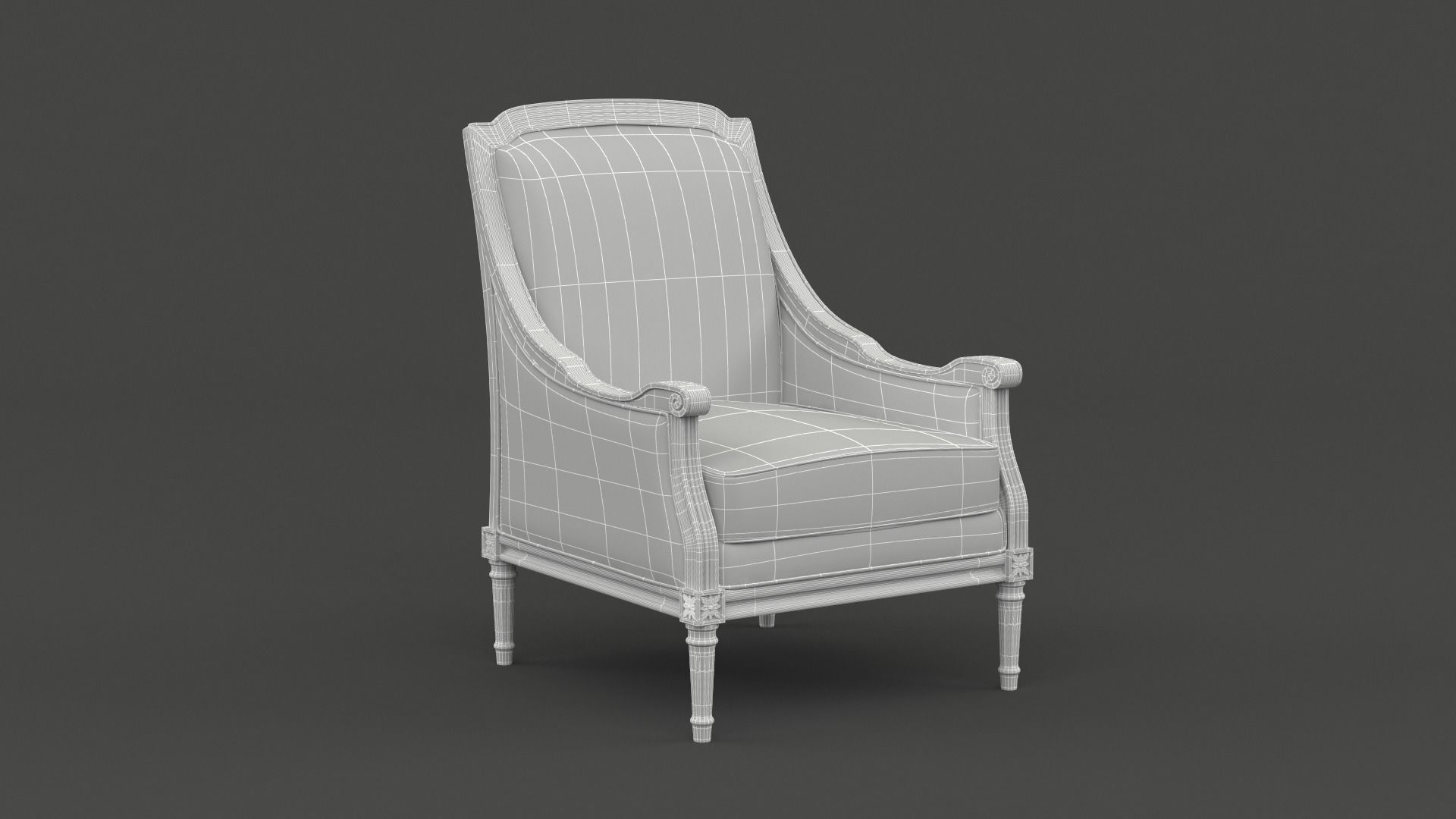 Classic Armchair 3D model_15