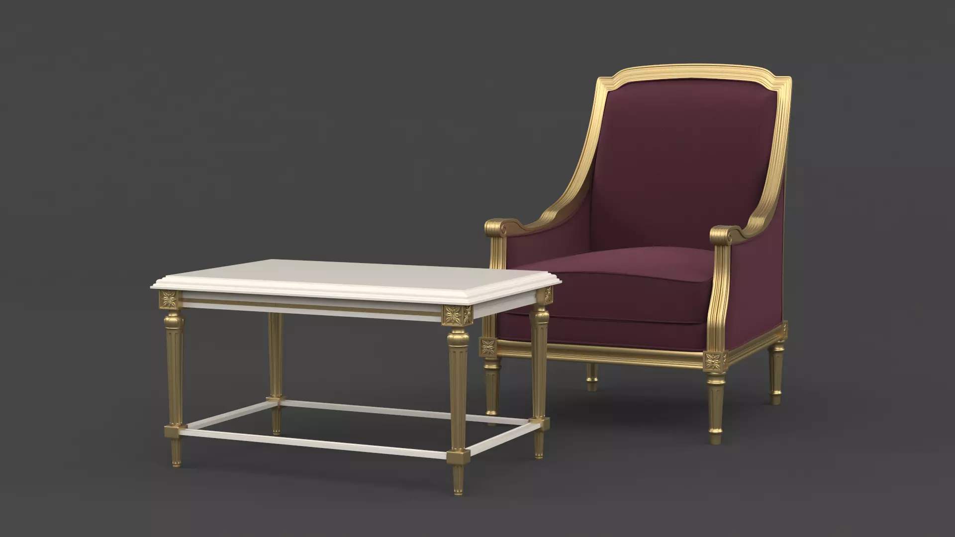 Classic Armchair 3D model_0