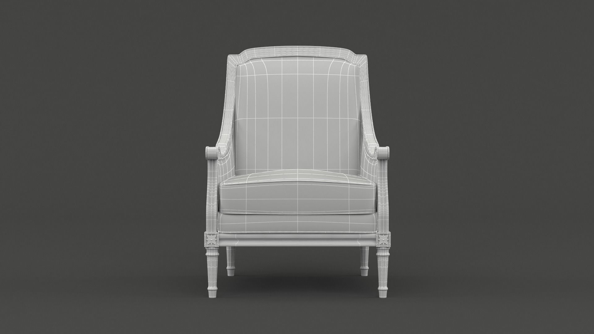 Classic Armchair 3D model_11