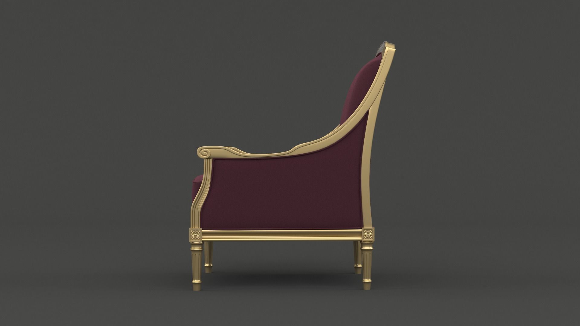 Classic Armchair 3D model_3