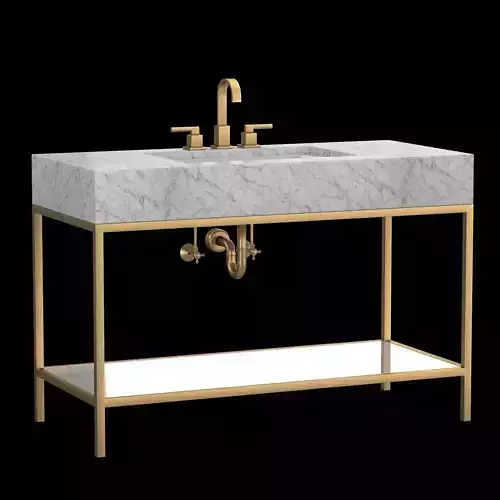 HUDSON METAL SINGLE EXTRA-WIDE WASHSTAND 3D model