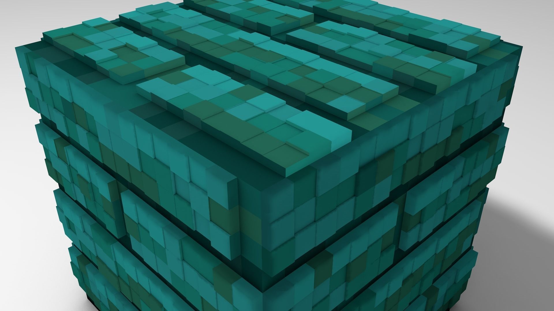 warped planks  3D model  minecraft Low-poly 3D model_2