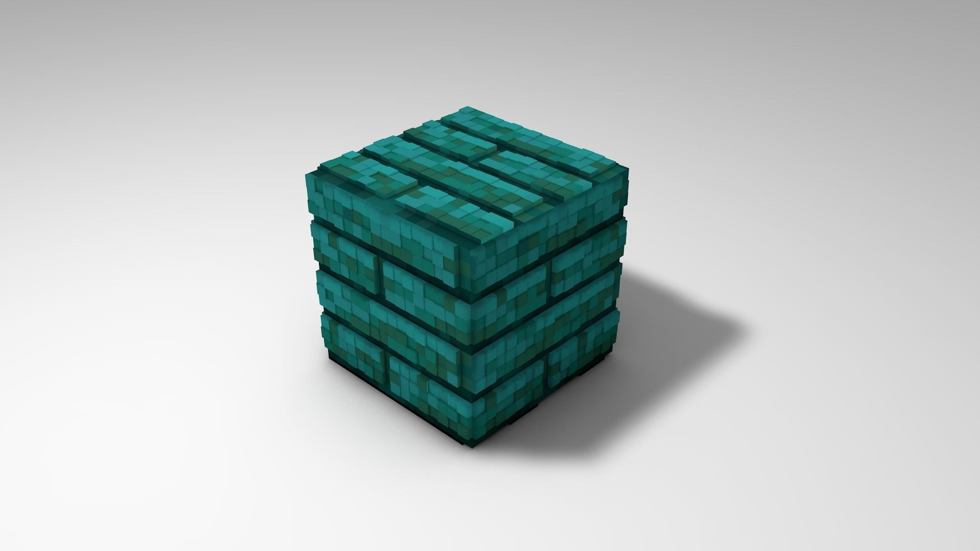 warped planks  3D model  minecraft Low-poly 3D model_3