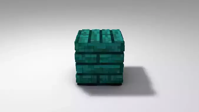 warped planks  3D model  minecraft Low-poly 3D model