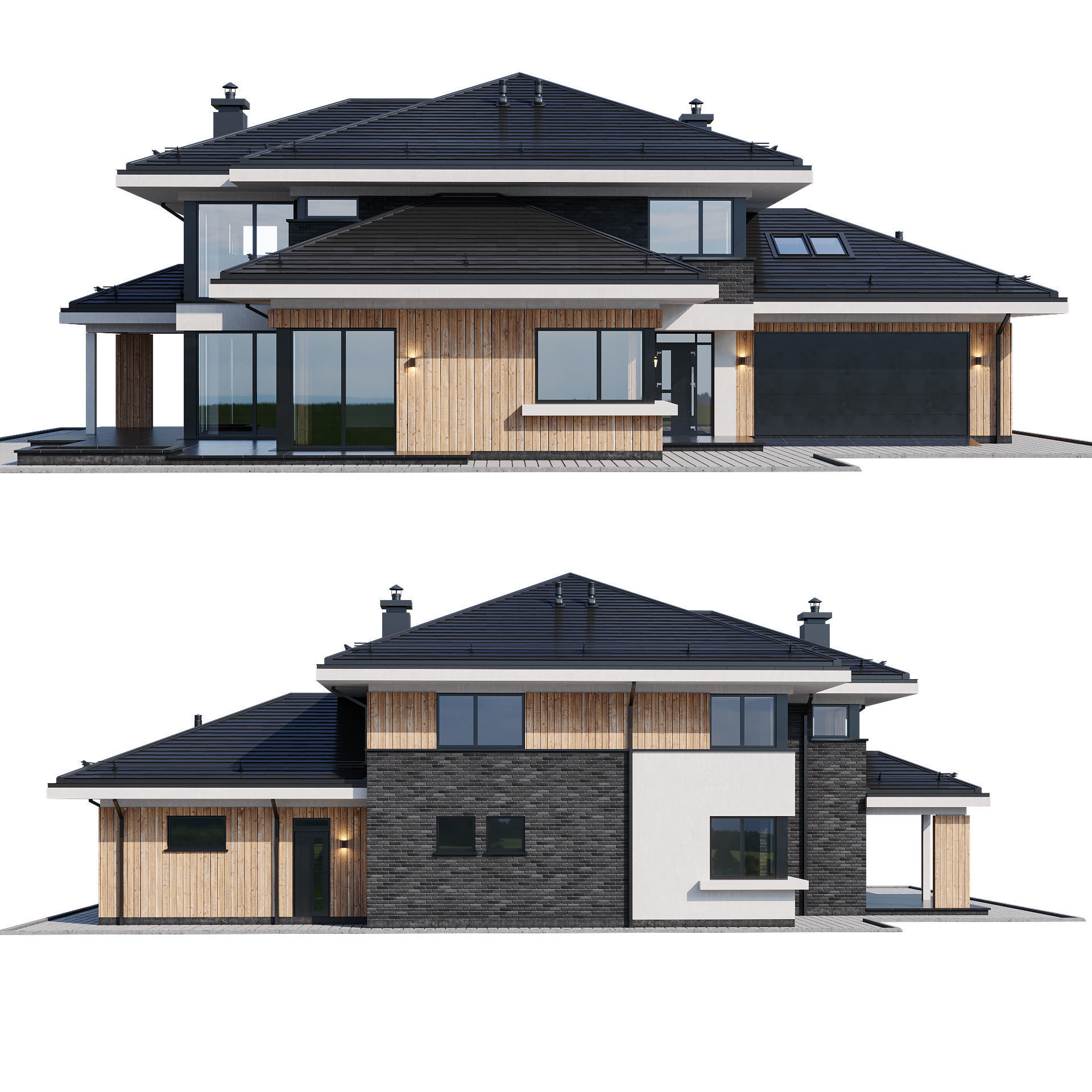 Modern house 13 3D model_2